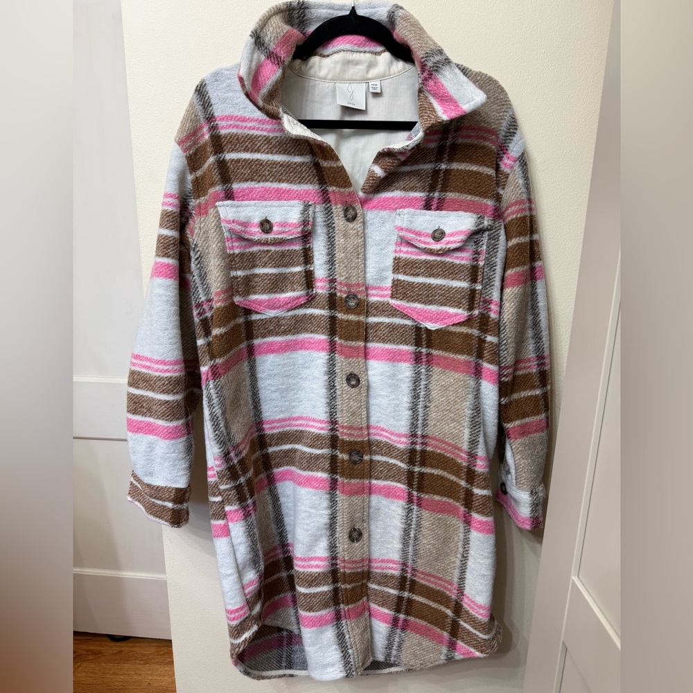 Joie M Plaid Shacket Fall Layer Maximalist Designer Boho Colorful Preppy Western
